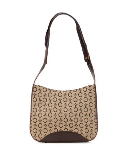 Pre-owned Celine 1999 C Macadam Canvas Shoulder Bag In Brown