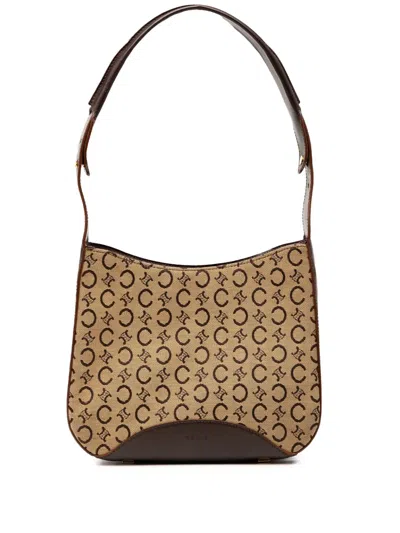 Pre-owned Celine 1999 C Macadam Canvas Shoulder Bag In Brown