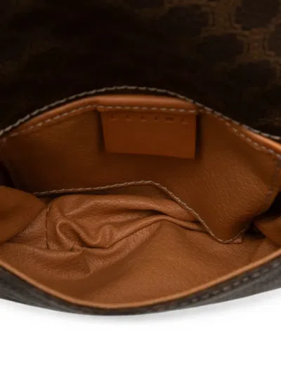 Pre-owned Celine 1999 Macadam Coated Canvas Belt Bag In Brown