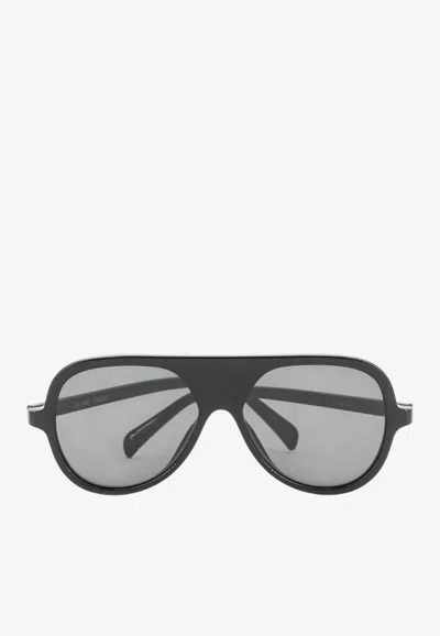 Celine 2 Dots Aviator Sunglasses In Black