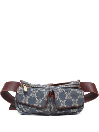 Pre-owned Celine 2000-2015 Macadam Denim Belt Bag In Blue