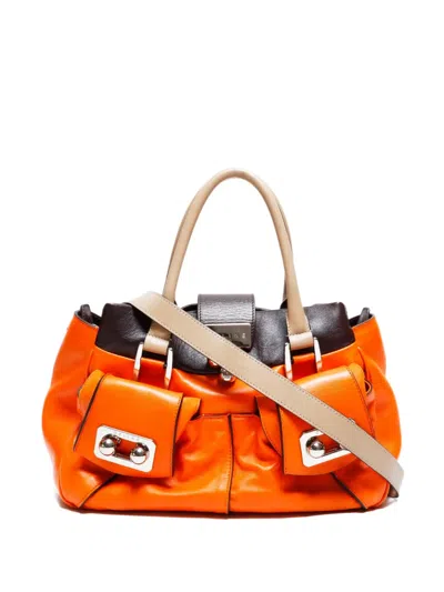 Pre-owned Celine 2000-2015s Flap Pocket Handbag In Orange