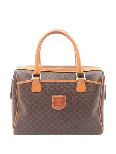 Pre-owned Celine 2000-2020 Macadam Coated Canvas Handbag In Brown