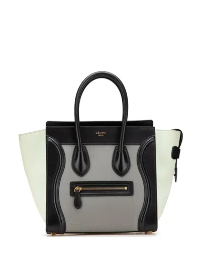 Pre-owned Celine 2000-2024 Micro Tricolor Leather Luggage Tote Handbag