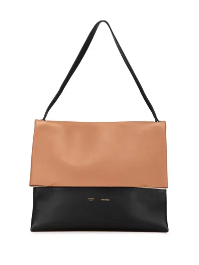 Pre-owned Celine 2000-2024 Tricolor Leather All Soft Shoulder Bag In Brown