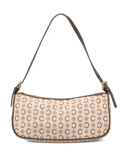 Pre-owned Celine 2000-2025 C Macadam Canvas Shoulder Bag In Brown