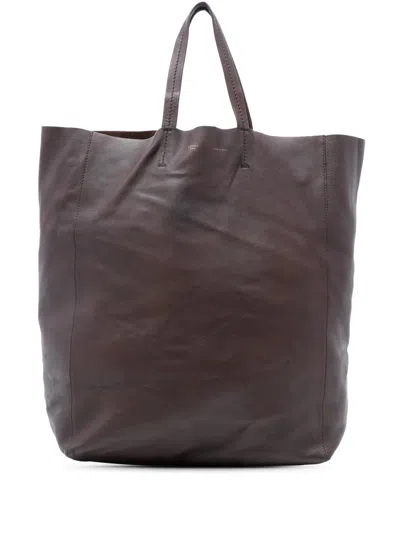 Pre-owned Celine 2000-2025 Leather Vertical Cabas Tote Bag In Brown