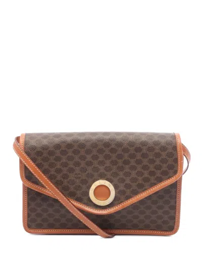 Pre-owned Celine 2000-2025 Macadam Coated Canvas Crossbody Bag In Brown