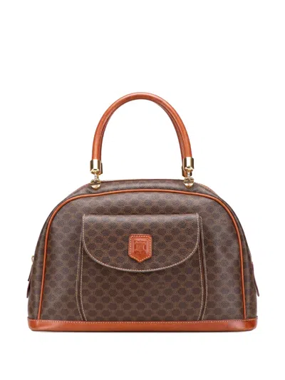 Pre-owned Celine 2000-2025 Macadam Coated Canvas Handbag In Brown