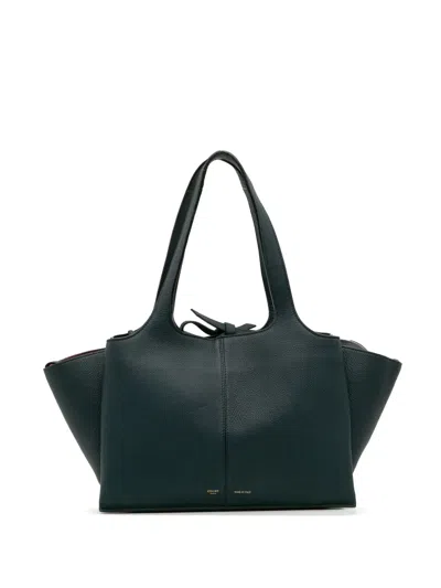 Pre-owned Celine 2000-2025 Medium Calfskin Trifold Tote Bag In Blue