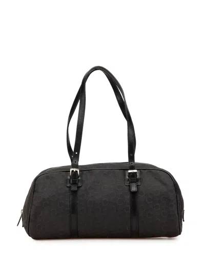 Pre-owned Celine 2000 C Macadam Canvas Handbag In Black