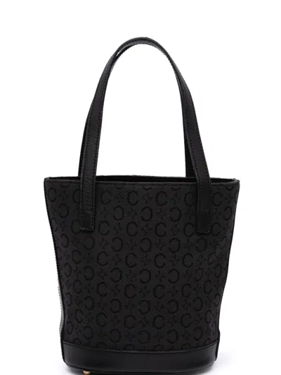 Pre-owned Celine 2000 C Macadam Canvas Handbag In Black