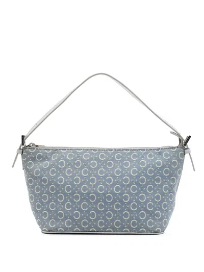 Pre-owned Celine 2000 C Macadam Canvas Handbag In Blue