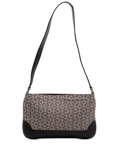 Pre-owned Celine 2000 C Macadam Canvas Shoulder Bag In Brown