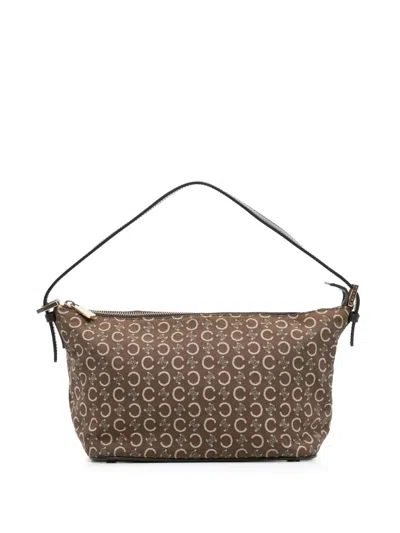 Pre-owned Celine 2000 C Macadam Canvas Shoulder Bag In Brown