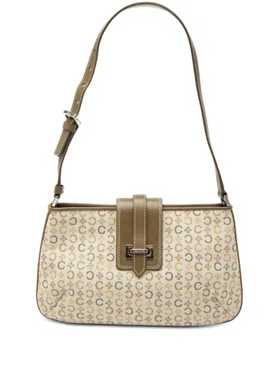 Pre-owned Celine 2000 C Macadam Canvas Shoulder Bag In Brown
