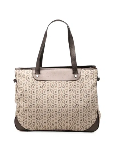 Pre-owned Celine 2000 C Macadam Canvas Tote Bag In Neutrals