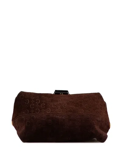 Pre-owned Celine 2000 C Macadam Suede Crossbody Bag In Brown