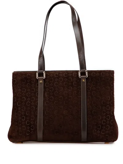 Pre-owned Celine 2000 C Macadam Suede Tote Bag