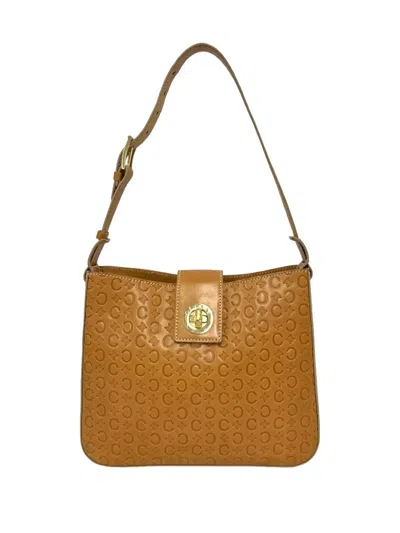 Pre-owned Celine 2000  C Macadam Blazon Triomphe Leather Brown 41460 Shoulder Bag