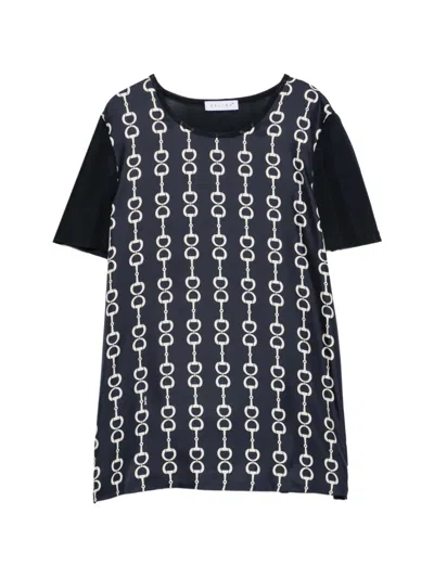 Pre-owned Celine 2000 Chain-link Silk T-shirt In Black