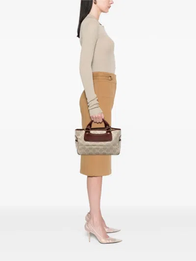 Pre-owned Celine 2000 Macadam Canvas Boogie Handbag In Brown
