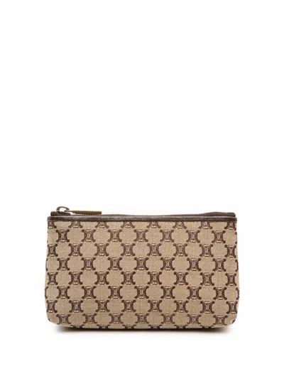 Pre-owned Celine 2000 Macadam Canvas Coin Pouch In Brown