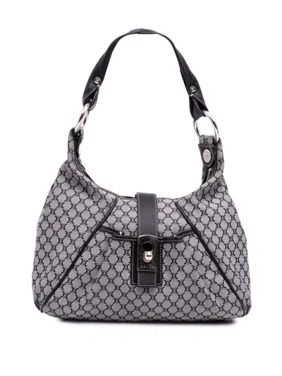 Pre-owned Celine 2000 Macadam Canvas Shoulder Bag In Gray