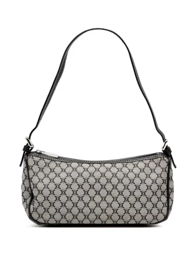 Pre-owned Celine 2000 Macadam Canvas Shoulder Bag In Gray