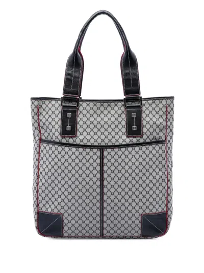 Pre-owned Celine 2000 Macadam Canvas Tote Bag In Gray