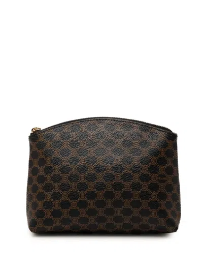 Pre-owned Celine 2000 Macadam Coated Canvas Pouch In Black
