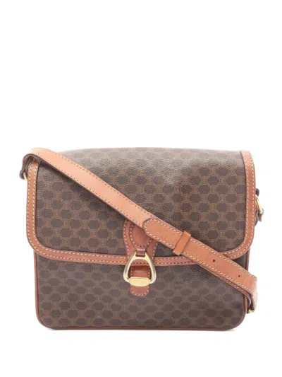 Pre-owned Celine 2000 Macadam Shoulder Bag In Brown
