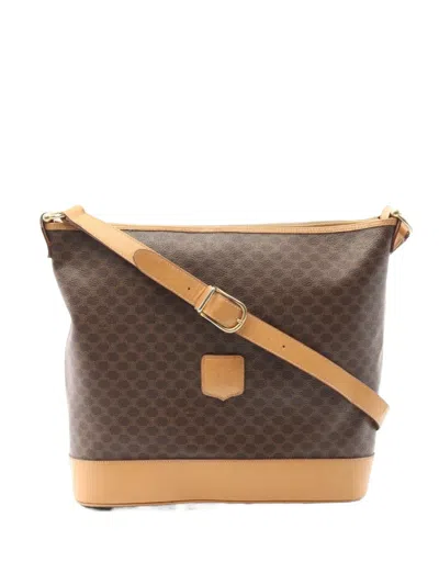 Pre-owned Celine 2000 Macadam Shoulder Bag In Brown