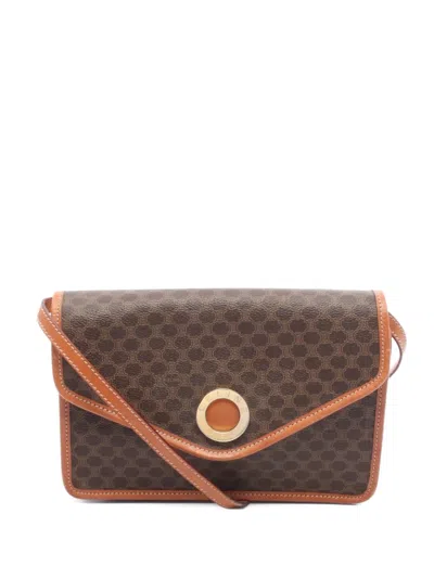 Pre-owned Celine 2000 Macadam Shoulder Bag In Brown
