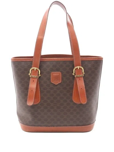 Pre-owned Celine 2000 Macadam Tote Bag In Brown