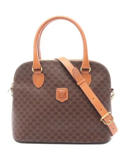 Pre-owned Celine 2000 Macadam Tote Bag In Brown