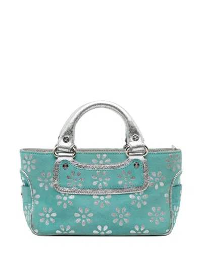 Pre-owned Celine 2000 Mini Suede Boogie Handbag In Blue
