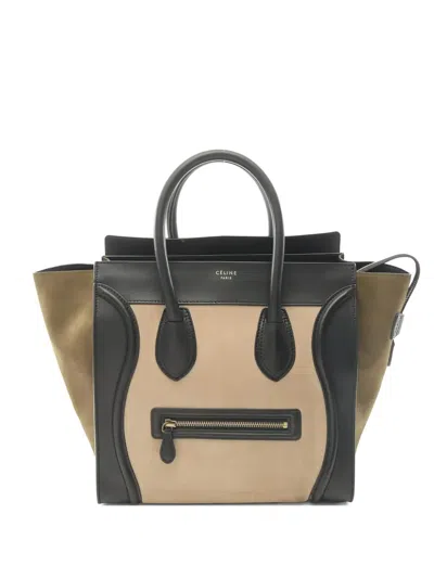 Pre-owned Celine 2000 Suede Leather Tote Bag In Neutral