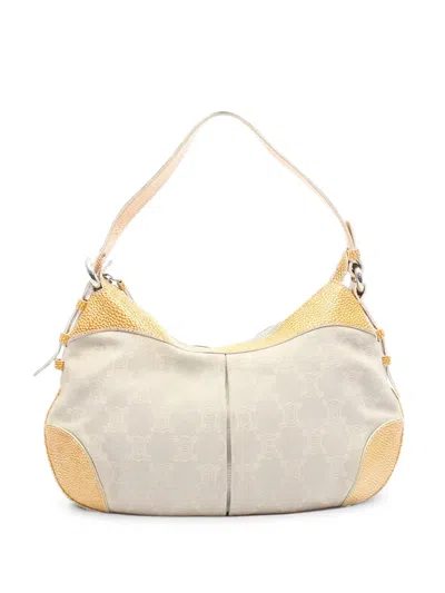 Pre-owned Celine 2000-2007 Macadam Canvas Shoulder Bag In Grey