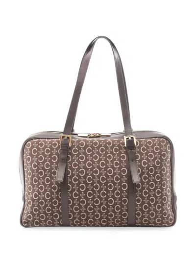 Pre-owned Celine 2000-2026 C Macadam Canvas Shoulder Bag In Brown