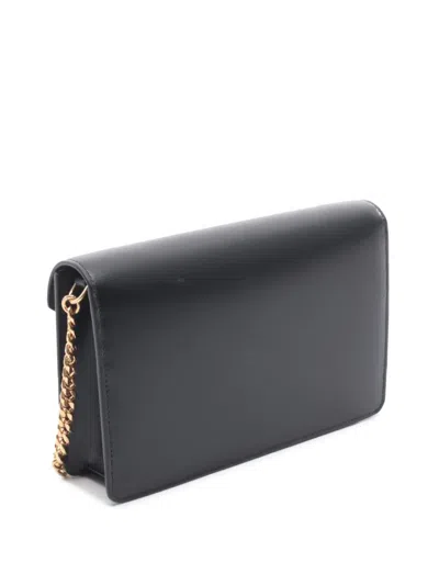 Pre-owned Celine 2000-2026 Leather Margo Wallet On Chain Crossbody Bag In Black