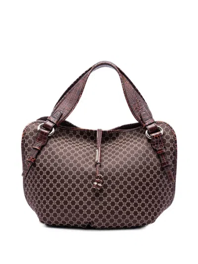 Pre-owned Celine 2000-2026 Macadam Canvas Bittersweet Hobo Bag In Brown