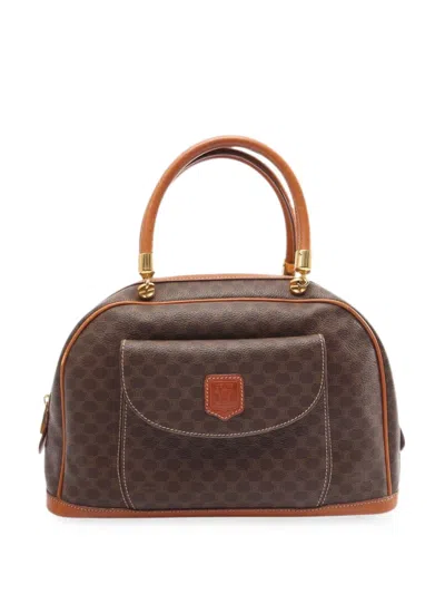 Pre-owned Celine 2000-2026 Macadam Coated Canvas Handbag In Brown