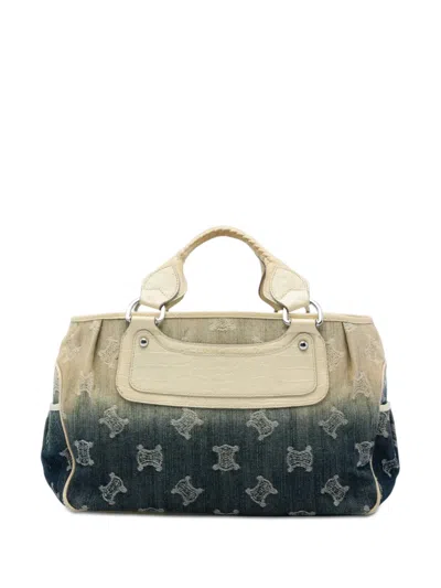 Pre-owned Celine 2000-2026 Macadam Denim Ombre Boogie Handbag In Blue