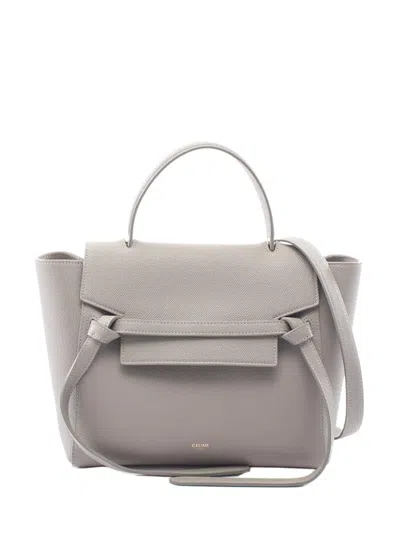 Pre-owned Celine 2000-2026 Micro Grained Calfskin Belt Bag Satchel In Grey
