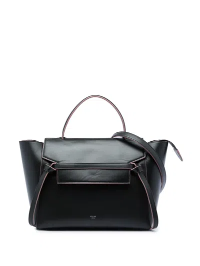 Pre-owned Celine 2000-2026 Mini Smooth Calfskin Belt Bag Satchel In Black