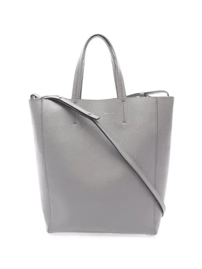 Pre-owned Celine 2000-2026 Small Grained Calfskin Vertical Cabas Tote Satchel In Grey