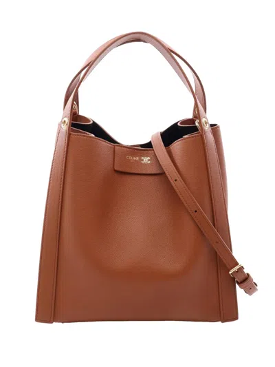 Pre-owned Celine 2000-2026 Small Leather Cube Bag Satchel In Brown