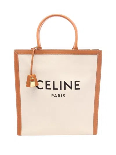 Pre-owned Celine 2000-2026 Vertical Cabas Tote Bag In White
