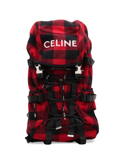 Pre-owned Celine 2000-2026 Wool Trekking Backpack In Red